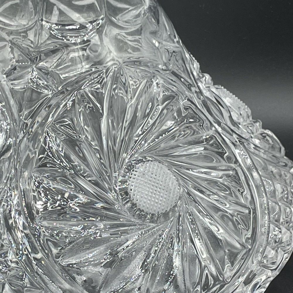 Vintage Etched Bohemian Crystal Decanter 12 Inch Glass With Stopper‎ - Picture 3 of 13